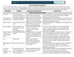 FREE Prevention Resources