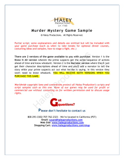Murder Mystery Game Sample - My Alma Martyr