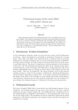 Vibrational motion of the cavity filled with perfect viscous gas