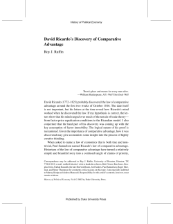 David Ricardo`s Discovery of Comparative Advantage