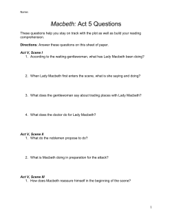 Macbeth: Act 5 Questions