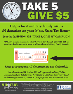 Help a local military family with a $5 donation on your Mass. State