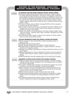 MCADSV History_2011.indd - Missouri Coalition Against Domestic