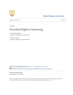 Procedural Rights at Sentencing