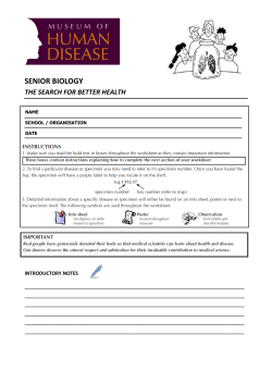 senior biology - School of Medical Sciences