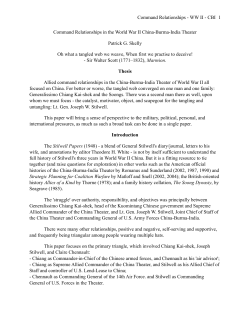 Command Relationships in the World War II China-Burma