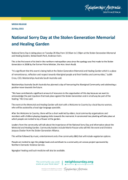 National Sorry Day at the Stolen Generation Memorial and Healing