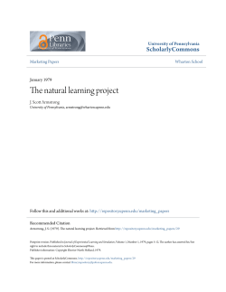 The natural learning project - ScholarlyCommons