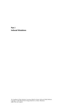 Part I Induced Mutations - Wiley-VCH