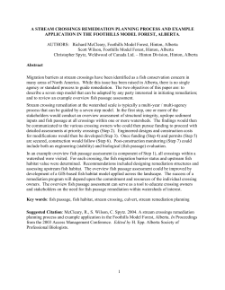 Overview Assessment of Fish Passage at Stream Crossings within