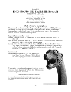 ENG 430/530: Old English III: Beowulf