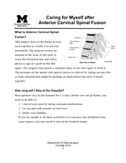 Caring for Myself after Anterior Cervical Spinal Fusion