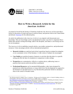 How To Write a Scholarly Article