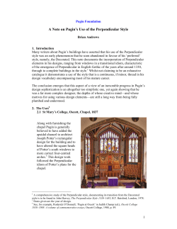 A Note on Pugin`s Use of the Perpendicular Style