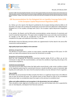 EBF Response to EBA consultations on currencies with liquid assets