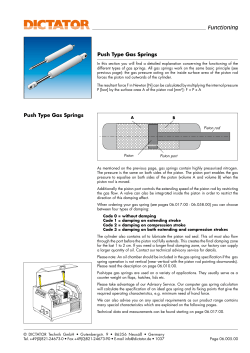 Functioning Push Type Gas Springs Push Type Gas Springs