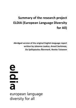 Summary of the research project ELDIA