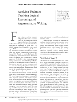 Teaching Logical Reasoning and Argumentative Writing