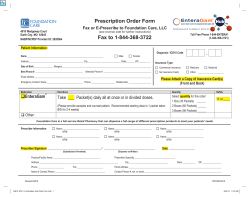 Prescription Order Form Fax to 1-844-368-3722