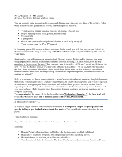 Tale of 2 Cities Essay Instructions