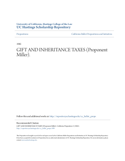 GIFT AND INHERITANCE TAXES (Proponent Miller).