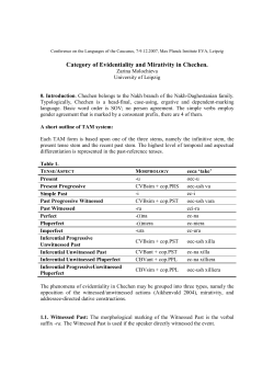 Category of Evidentiality and Mirativity in Chechen.