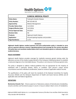Testing for Genetic Disease