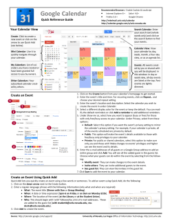 the Google Calendar Quick Reference Guide