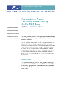 Poverty Across Europe: The Latest Evidence Using the EU