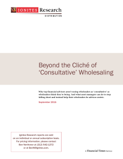 Beyond the Clich&eacute; of `Consultative` Wholesaling - Money