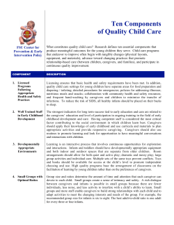 Ten Components of Quality Child Care