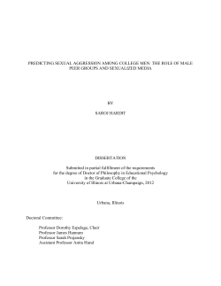 PREDICTING SEXUAL AGGRESSION AMONG COLLEGE MEN