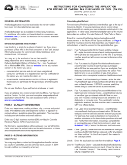 Purchaser of Fuel, Carbon Tax Refund Application