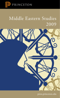 Middle Eastern Studies 2009 - Princeton University Press