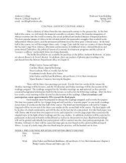 COLONIAL AND POST-COLONIAL AFRICA