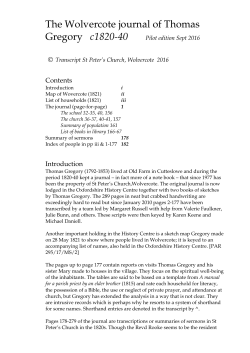 The Wolvercote journal of Thomas