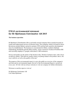 Milj&ouml;redovisning enligt EMAS engelska