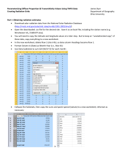 Guidelines for parameterizing the diffuse proportion and transmittivity