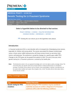 12.04.512 Genetic Testing for Li-Fraimeni