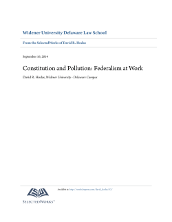 Constitution and Pollution: Federalism at Work