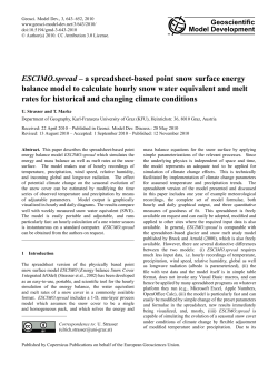 ESCIMO.spread - Geosci. Model Dev.
