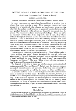 DIFFUSE PRIMARY ALVEOLAR CARCINOMA OF THE LUNG In