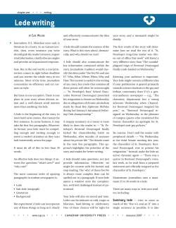 Lede writing - Canadian University Press