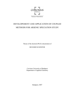 developement and application of coupled methods for arsenic