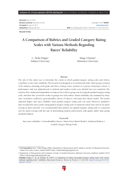 A Comparison of Rubrics and Graded Category Rating Scales with
