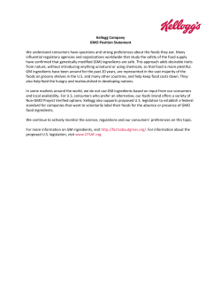 Kellogg Company GMO Position Statement We understand