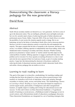 Democratising the classroom: a literacy
