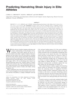 Predicting Hamstring Strain Injury in Elite Athletes