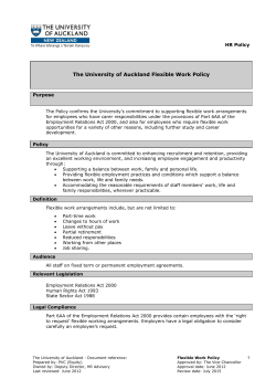 The University of Auckland Flexible Work Policy