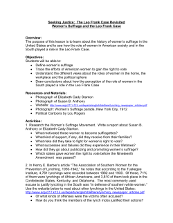 Suffrage and the Leo Frank Case